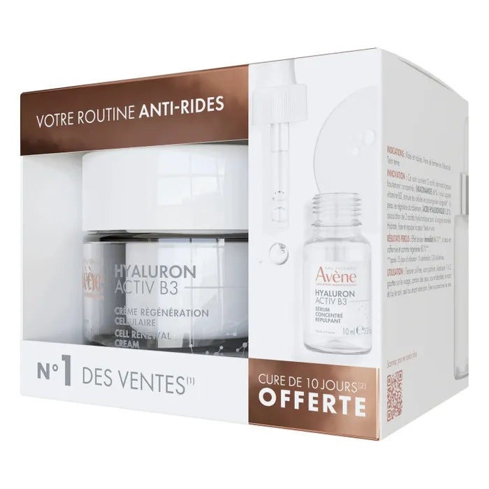 Avène COFFRET - Hyaluron Activ B3 - Crème Régénération Cellulaire 50ml + Sérum Concentré Repulpant 10ml Offert